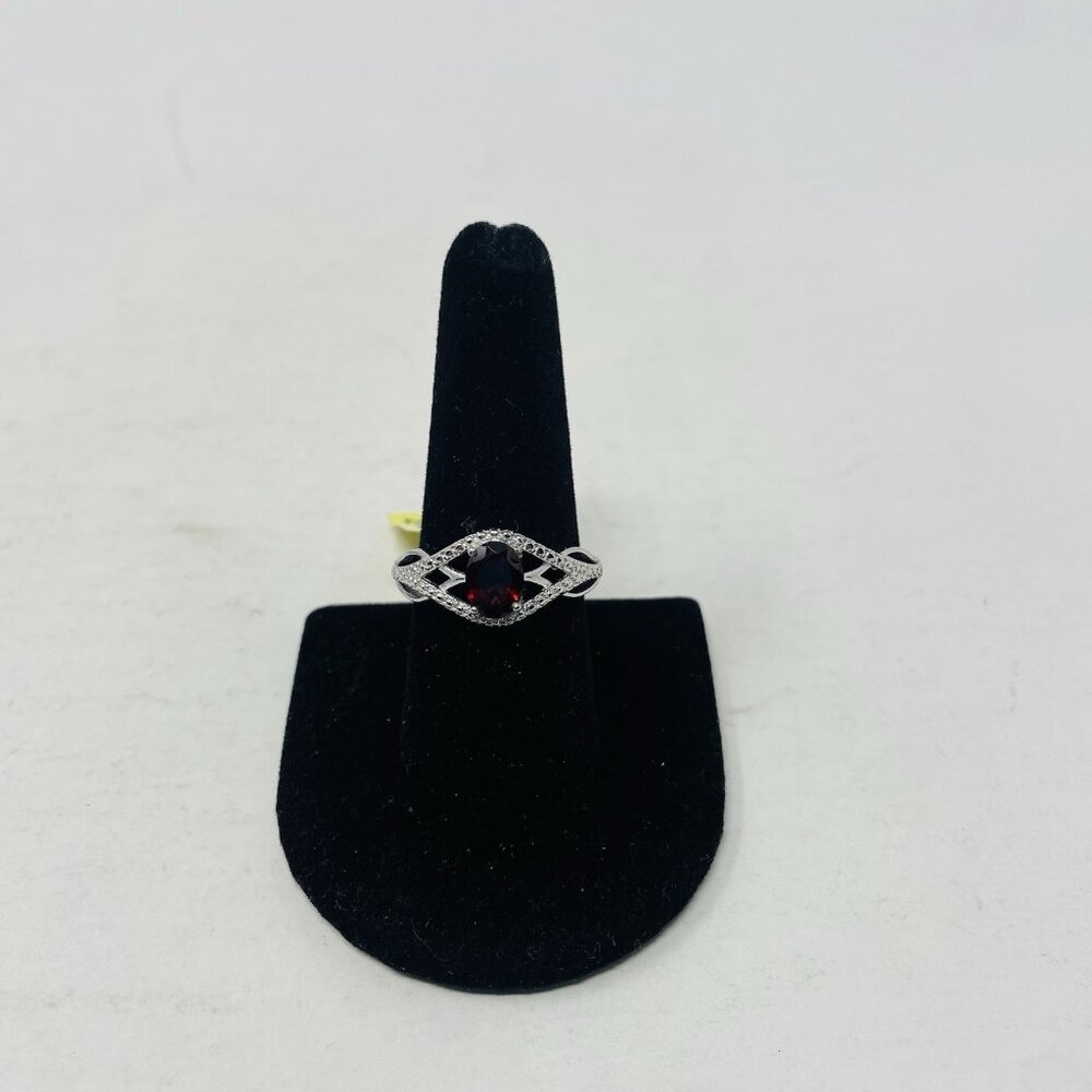 Shop LC KARIS Collection Mozambique Garnet Size 9 Platinum Bond Brass Ring 5149